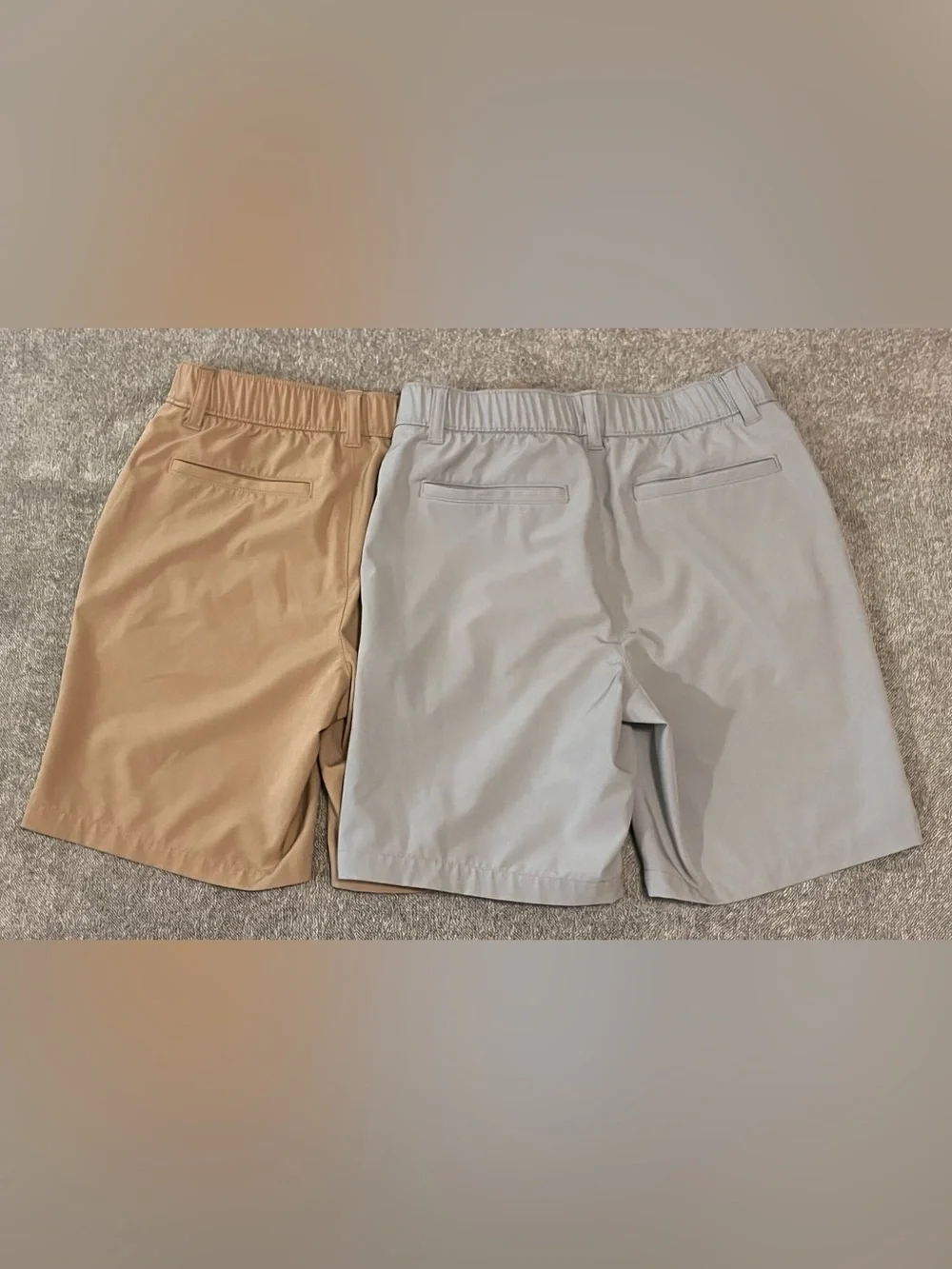 Good Boy’s Tek Gear Casual Stretch Chino Shorts - Tan and Light Gray M (10/12)